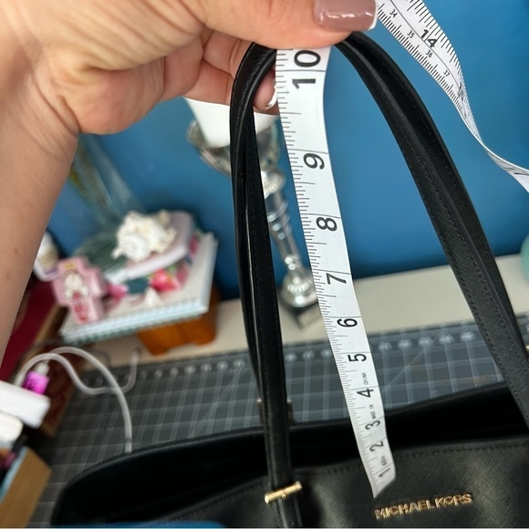 Jetset Authentic Michael Kors Black shoulder Sofiano Leather Work Vacation Bag - Picture 15 of 15